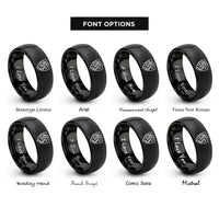 font options for inside engraving on black dragon shield rings