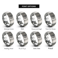 font options for inside engraving on grey dragon shield rings