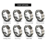 font options for inside engraving on gray dragon shield rings