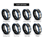 font options for inside engraving on black & blue & gray dragon skull rings