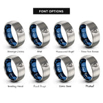font options for inside engraving on blue & silver dragon skull rings