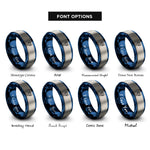 font options for inside engraving on blue & silver dragon skull rings