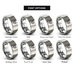 font options for inside engraving on silver dragon skull rings