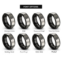 font options for inside engraving on black & gray drakkar dragon prow rings