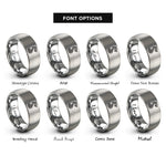 font options for inside engraving on silver drakkar dragon prow rings