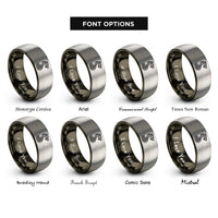 font options for inside engraving on gunmetal & silver drakkar dragon prow rings