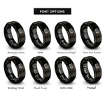 font options for inside engraving on black drama mask rings