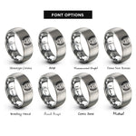 font options for inside engraving on silver drama mask rings