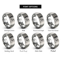 font options for inside engraving on silver drama mask rings