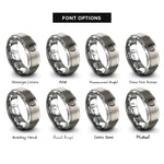 font options for inside engraving on gray drama mask rings