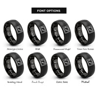 font options for inside engraving on black drawing tablet stylus rings
