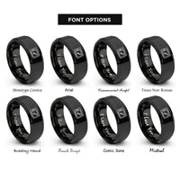 font options for inside engraving on black drawing tablet stylus rings