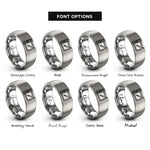 font options for inside engraving on grey drawing tablet stylus rings