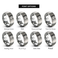 font options for inside engraving on grey drawing tablet stylus rings