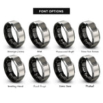 font options for inside engraving on black & grey dreamcatcher feathers rings