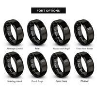 font options for inside engraving on black dreamcatcher feathers rings