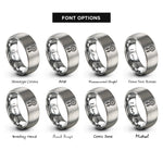 font options for inside engraving on silver dreamcatcher feathers rings