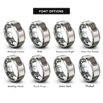 font options for inside engraving on gray dreamcatcher feathers rings