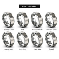 font options for inside engraving on gray dreamcatcher feathers rings