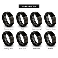 font options for inside engraving on black dreidel rings
