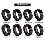 font options for inside engraving on black dress form mannequin rings