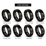 font options for inside engraving on black dressage horse rider rings