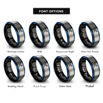 font options for inside engraving on black & blue & gray drift boat oars rings