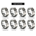 font options for inside engraving on silver drift boat oars rings
