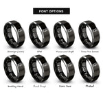 font options for inside engraving on black & grey drill press rings