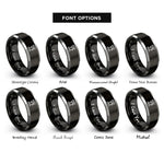 font options for inside engraving on black & gray drill press rings