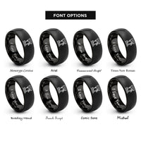 font options for inside engraving on black drill press rings