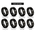 font options for inside engraving on black drill press rings