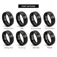 font options for inside engraving on black drill press rings