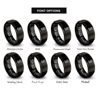 font options for inside engraving on black drill press rings