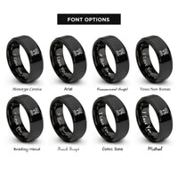 font options for inside engraving on black drill press rings