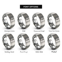 font options for inside engraving on grey drill press rings