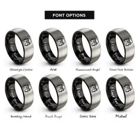 font options for inside engraving on black & grey drink carrier rings