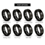 font options for inside engraving on black drink carrier rings