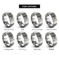 font options for inside engraving on gray drink carrier rings