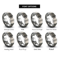 font options for inside engraving on grey drink carrier rings