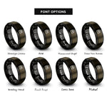 font options for inside engraving on gunmetal & black drink carrier rings
