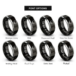 font options for inside engraving on black & grey dripping blood border rings