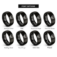 font options for inside engraving on black dripping blood border rings