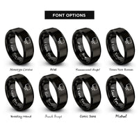 font options for inside engraving on black dripping blood border rings
