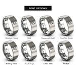 font options for inside engraving on grey driver helmet rings