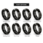 font options for inside engraving on black & grey driveshaft rings