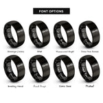 font options for inside engraving on black driveshaft rings