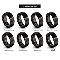 font options for inside engraving on black driveshaft rings