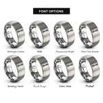 font options for inside engraving on silver driveshaft rings