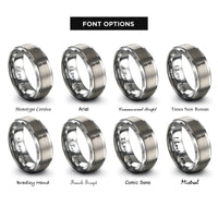 font options for inside engraving on grey driveshaft rings